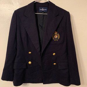 Ralph Lauren 100% Wool Navy Blazer